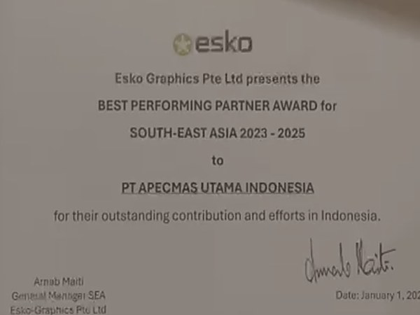 Esko Best Performing Partner Award SEA 2023-2025